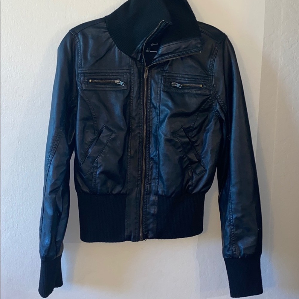 Black leather jacket